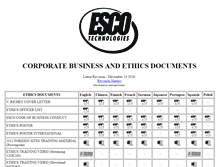 Tablet Screenshot of ethics.escotechnologies.com